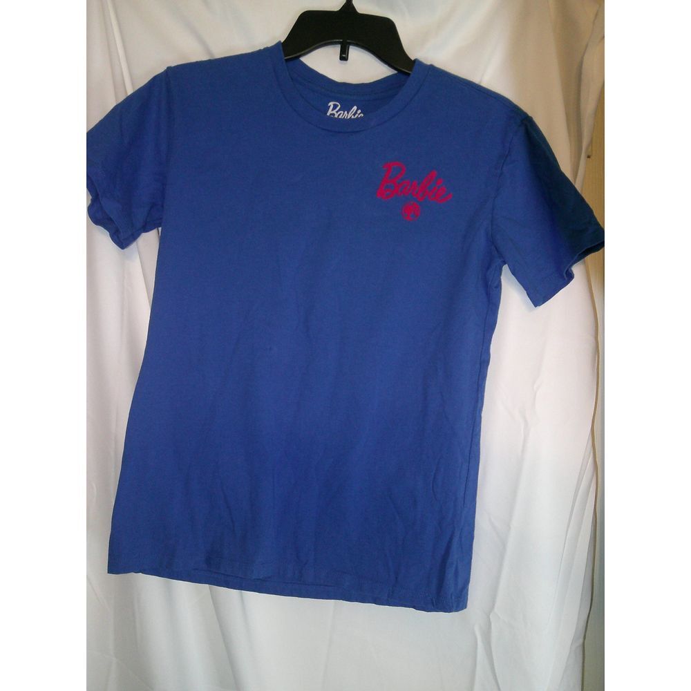 Barbie Vacay Graphic T-Shirt Blue Cotton Casual Summer Tee Medium